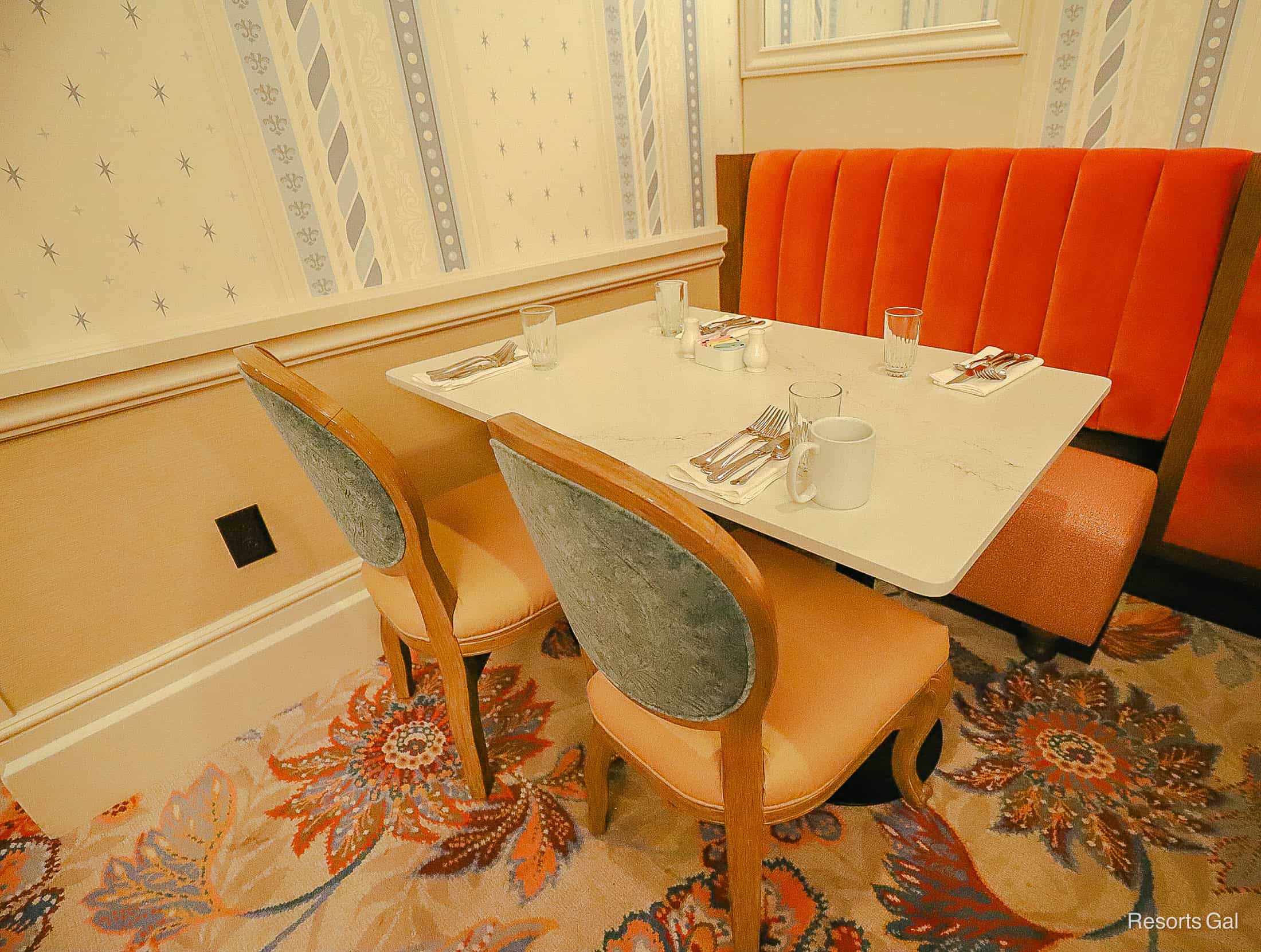 a banquette style of seating at 1900 Park Fare 
