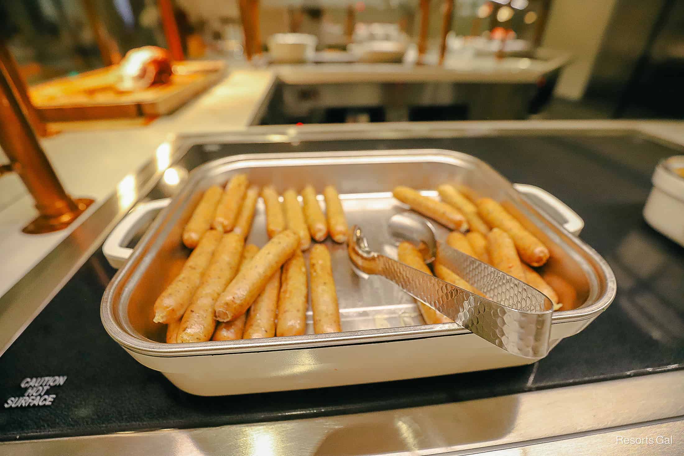 a tray of chicken sausage 