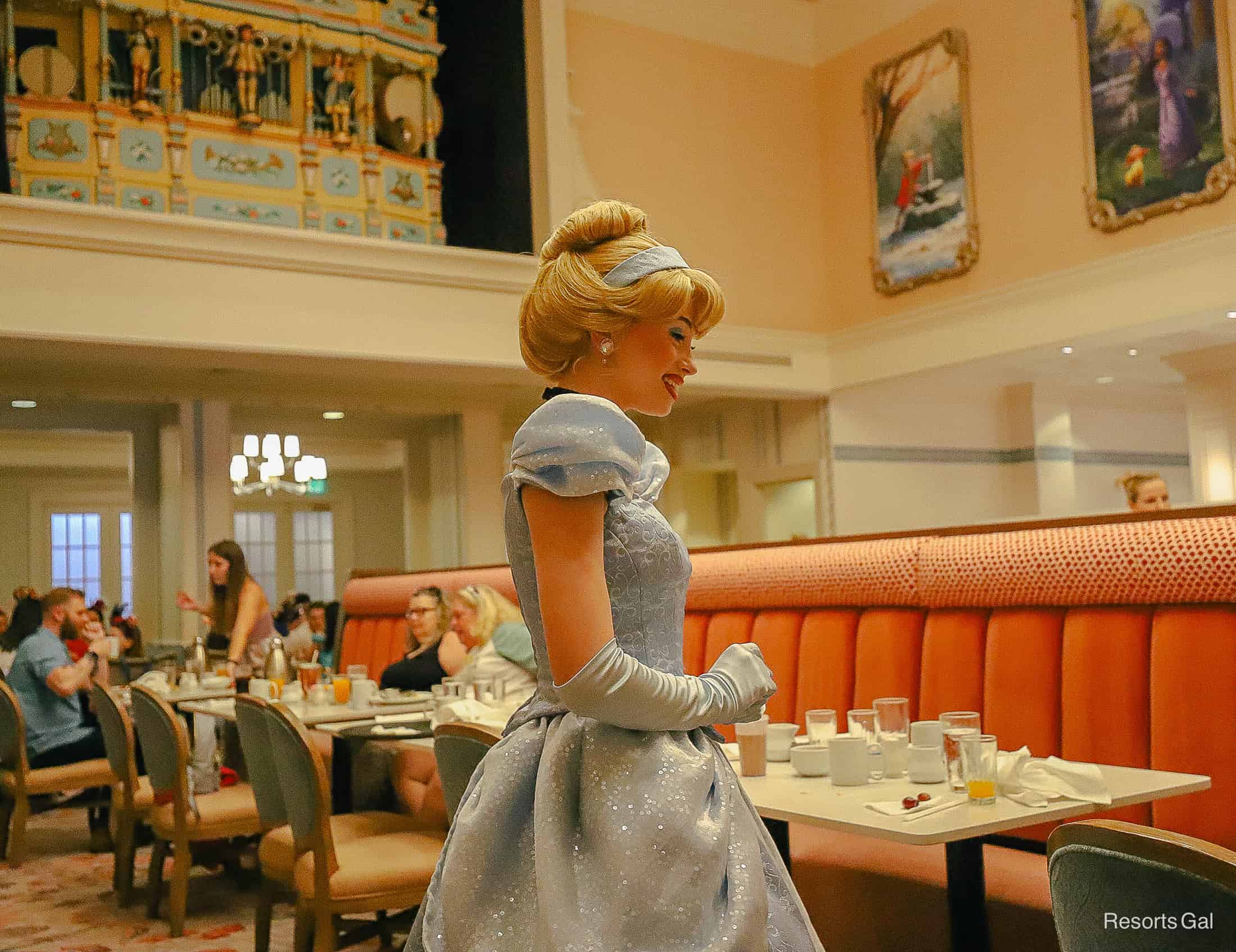 Cinderella greeting guests at 1900 Park Fare. 