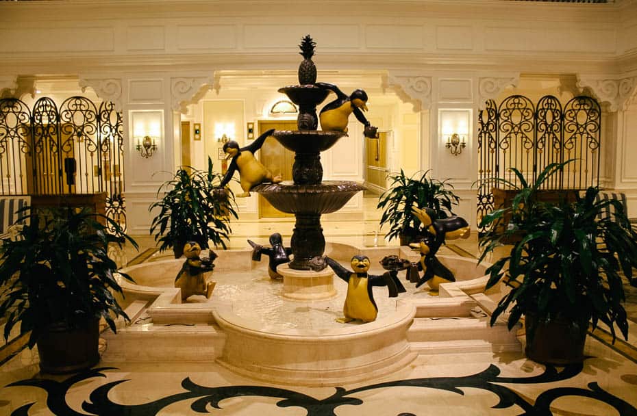 Mary Poppins Penguin Fountain at Grand Floridian Villas