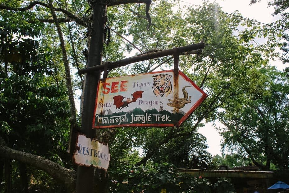 Signage for Maharajah Jungle Trek