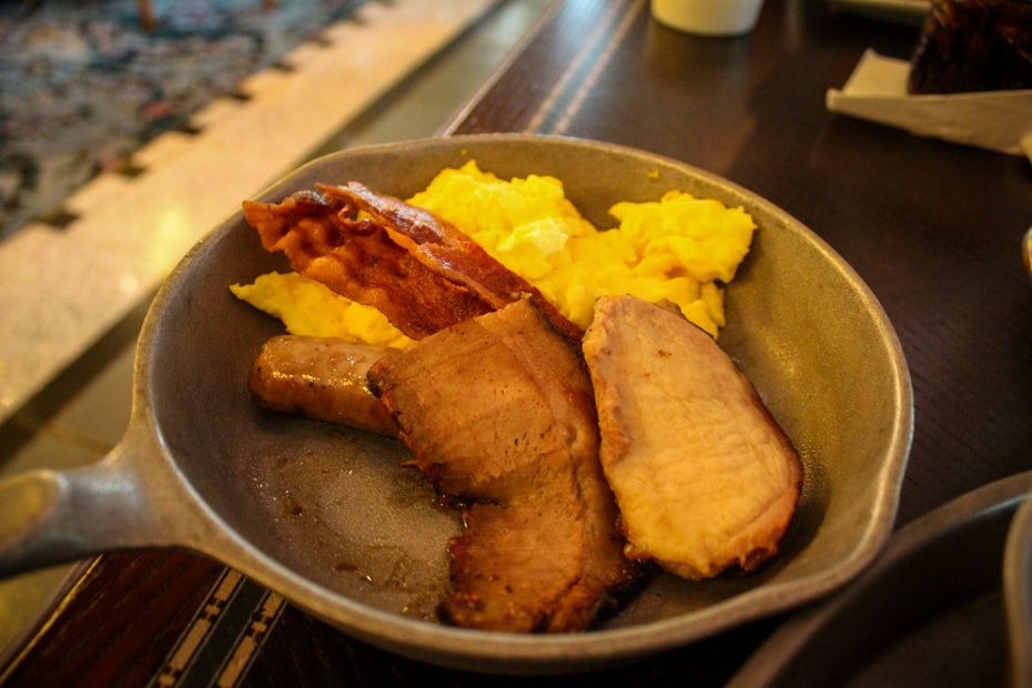 the former Heritage breakfast skillet with smoked meats 