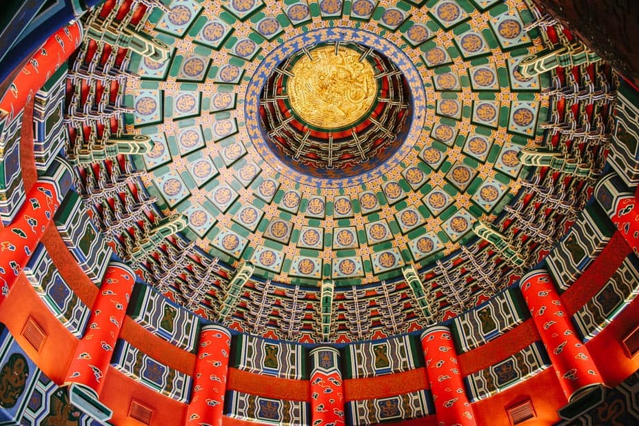 ceiling inside the Hall of Prayer in Epcot's China Pavilion
