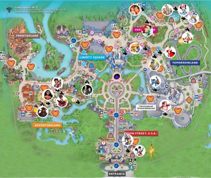Magic Kingdom Halloween Party Character Map