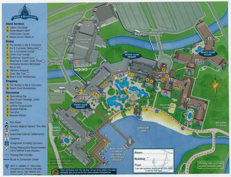map of yacht club resort
