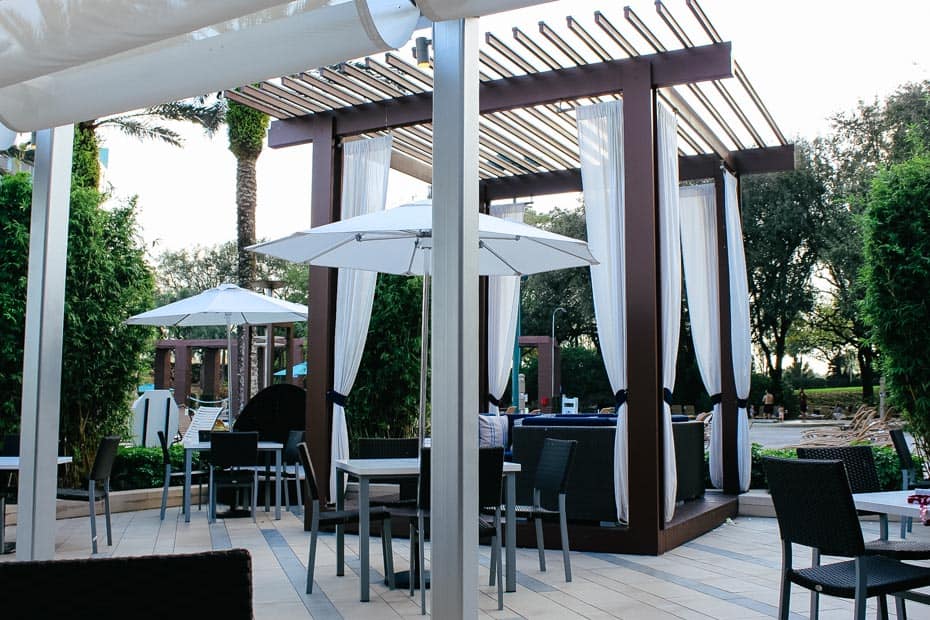 pergolas with sheer curtains