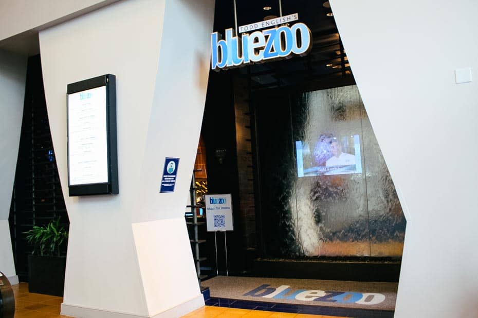 the entrance to Todd English's bluezoo at the Dolphin Hotel