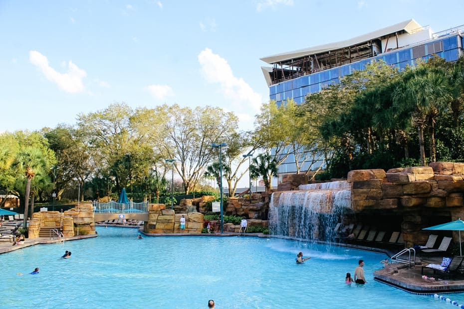 The grotto portion of the pools at Disney's Swan and Dolphin. 