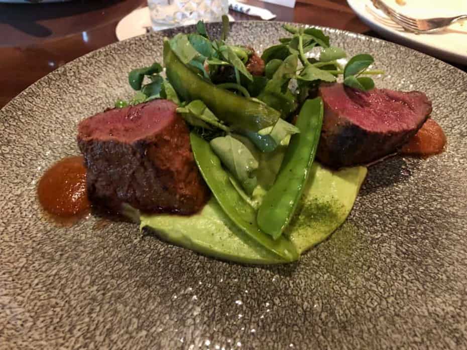 Venison dish from Tiffins Restaurant