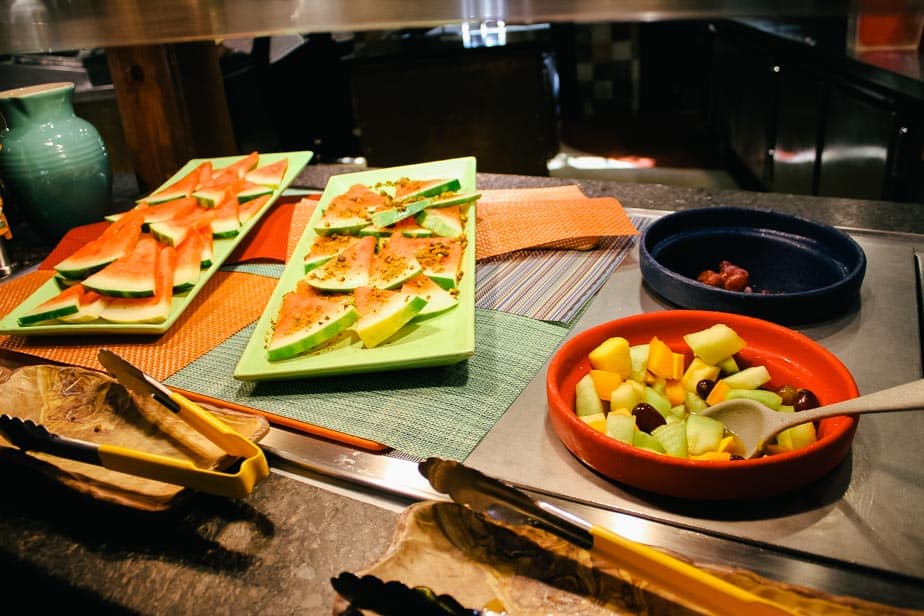 various fruit selections on the Boma Buffet 