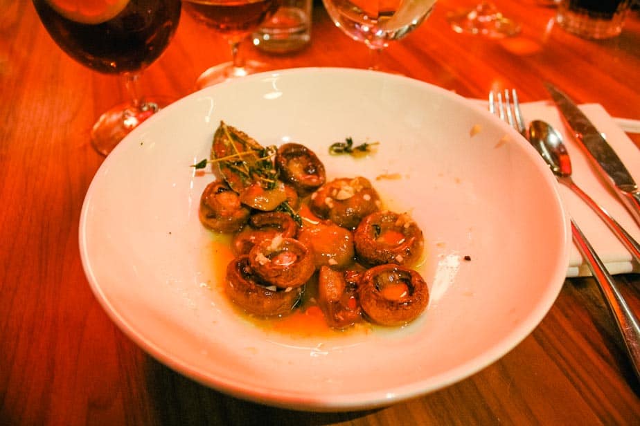 mushrooms marinated in garlic and white wine