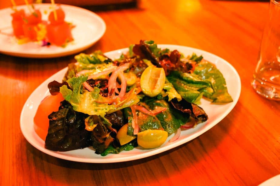 a salad with olives from Jaleo