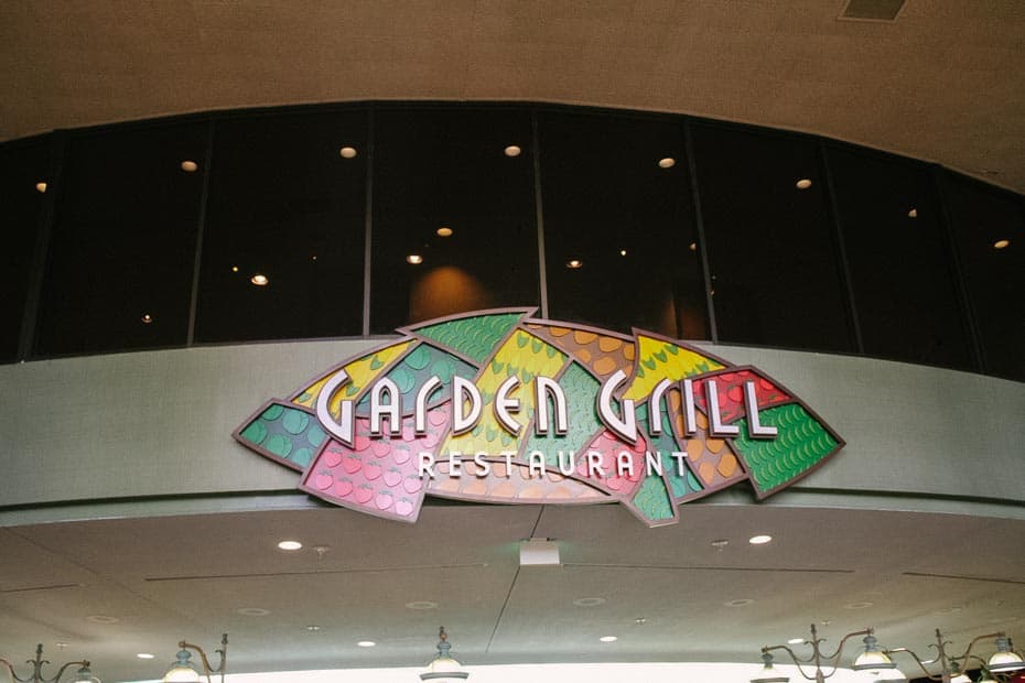 Garden Grill where Chip and Dale meet for character dining. 
