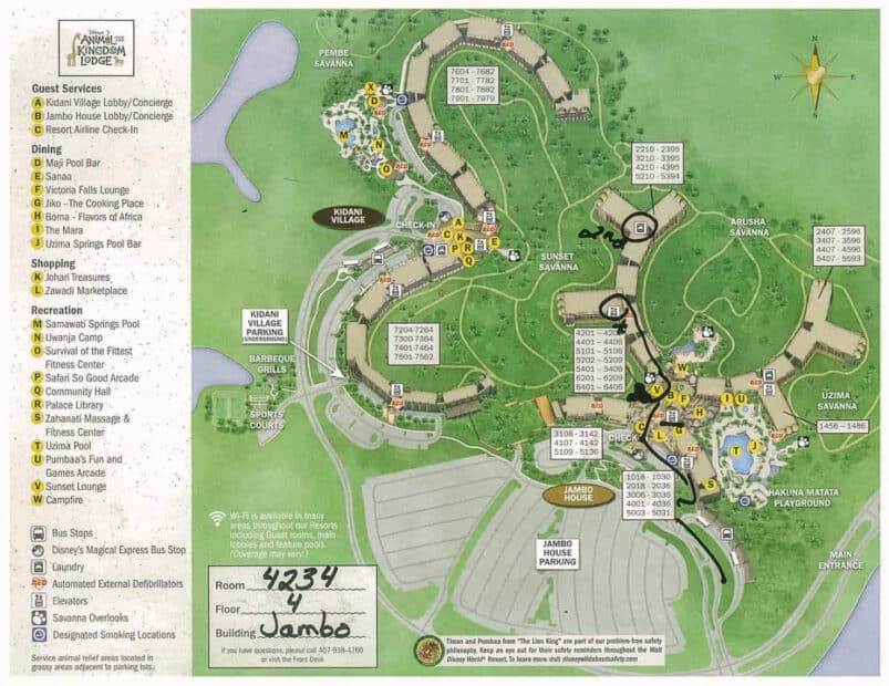 Disney's Animal Kingdom Lodge Map 