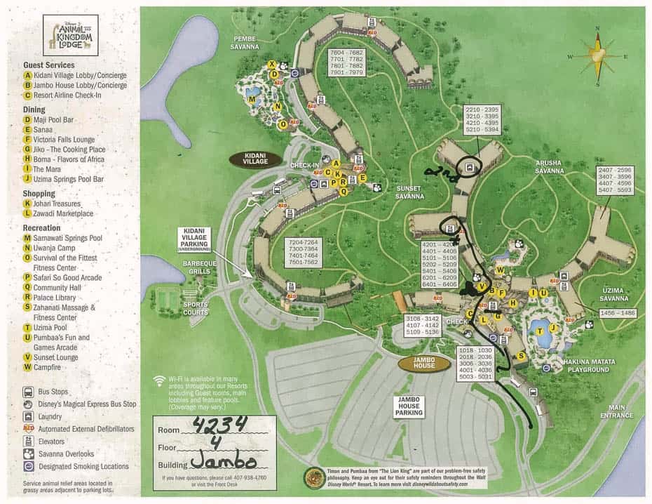 Disney's Animal Kingdom Lodge Map