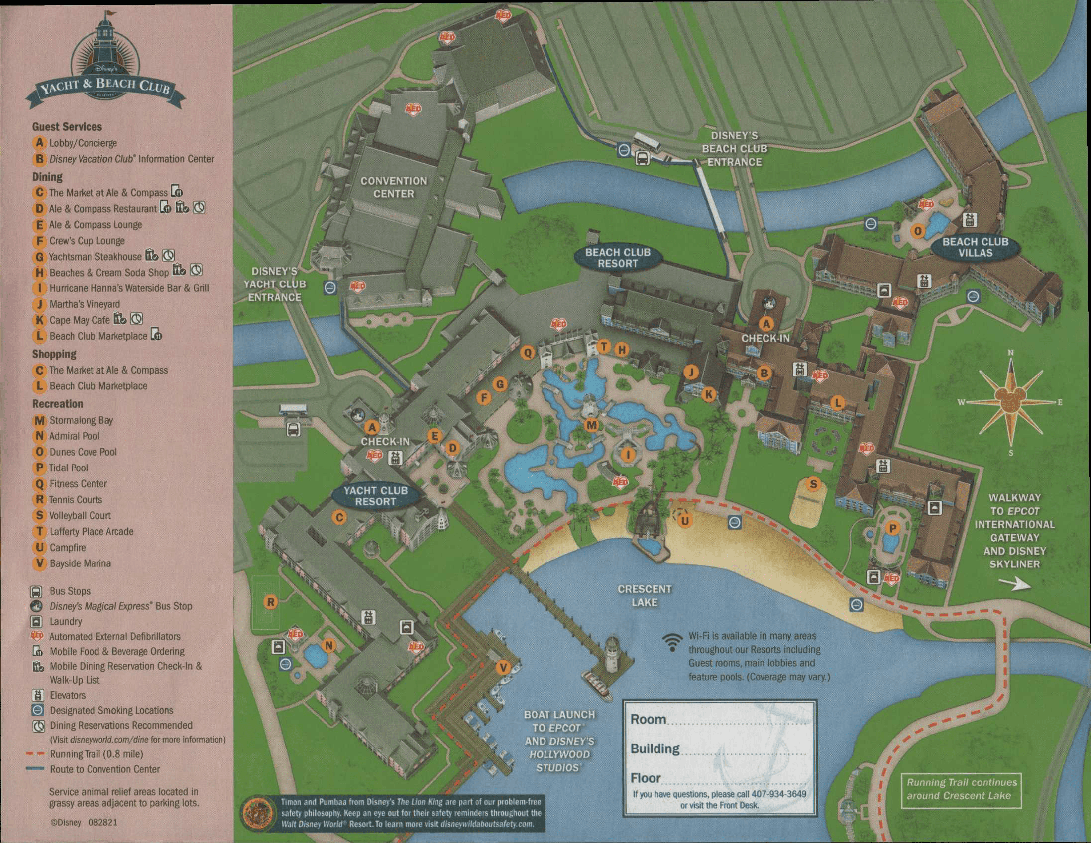 Disney Yacht and Beach Club Map 
