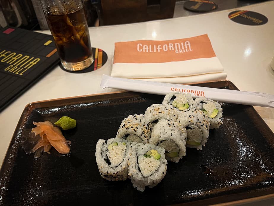 sushi at the California Grill Lounge