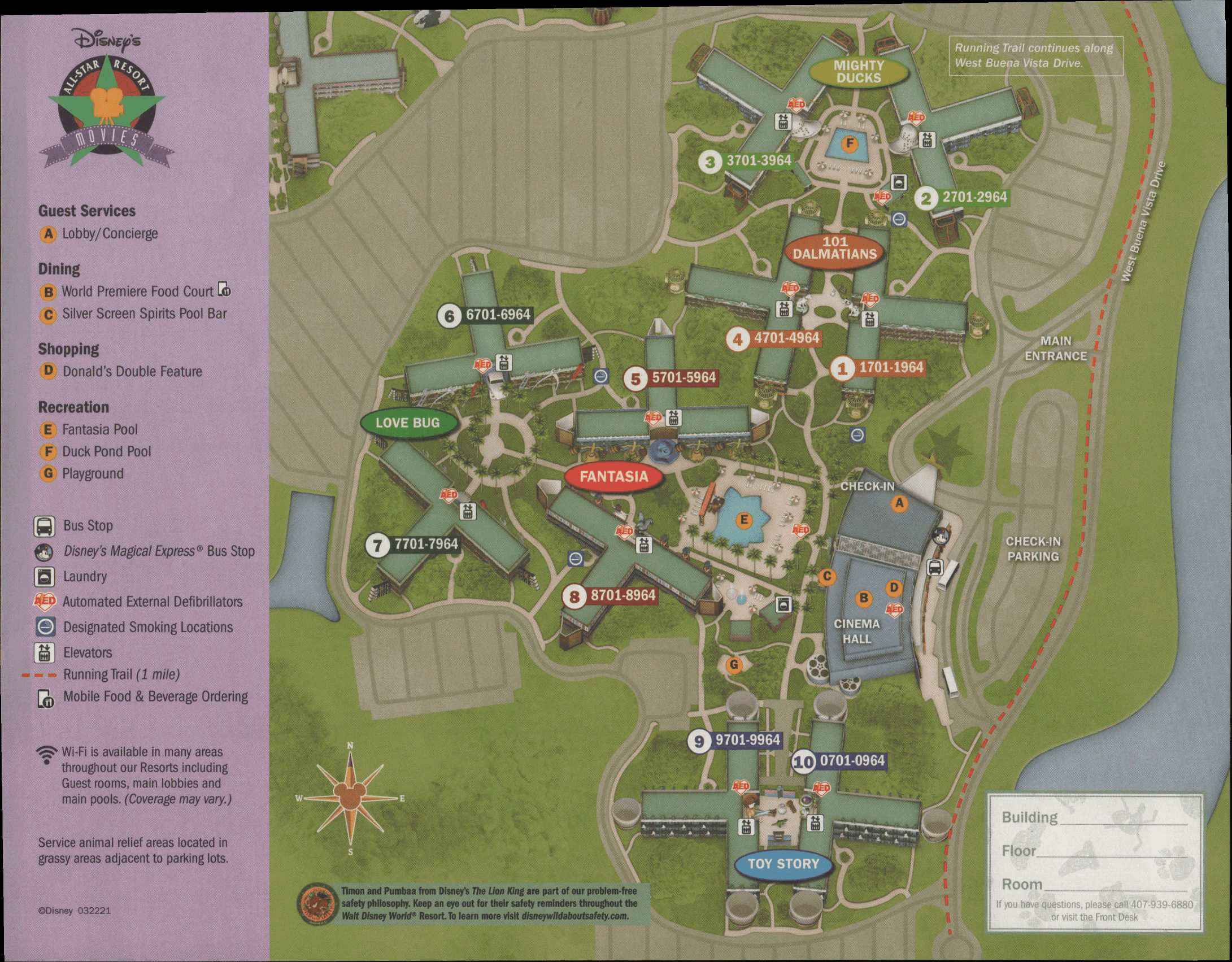 Disney's All-Star Movies Map 