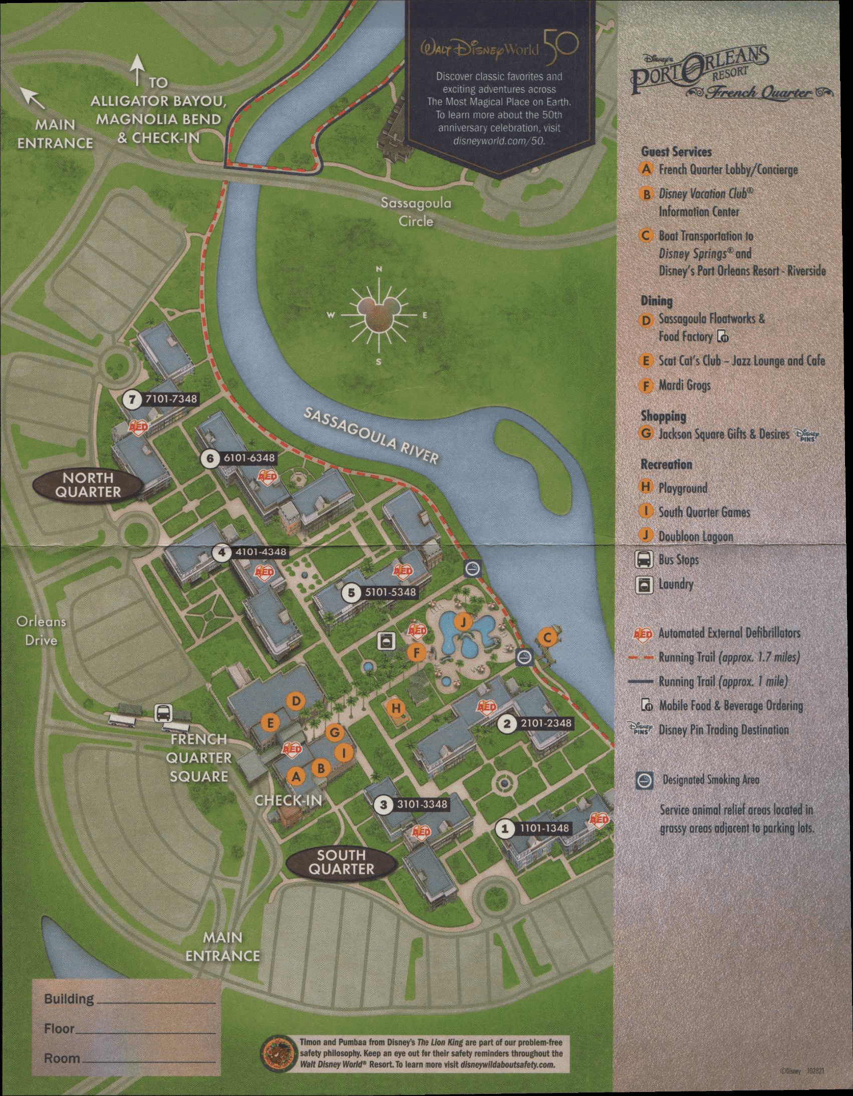 Disney&rsquo;s Port Orleans French Quarter Map