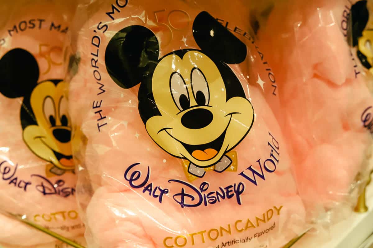 Mickey on a bag of cotton candy 