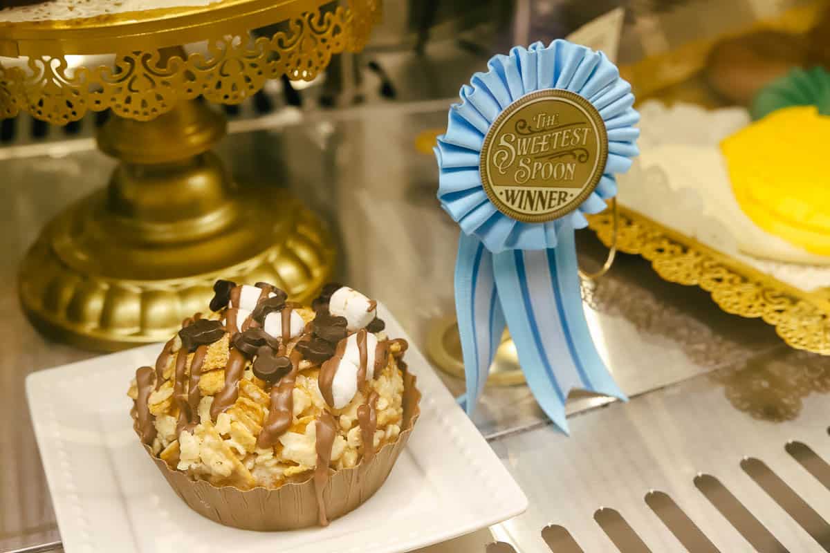 a special treat that has a blue ribbon next to it at the Main Street Confectionery