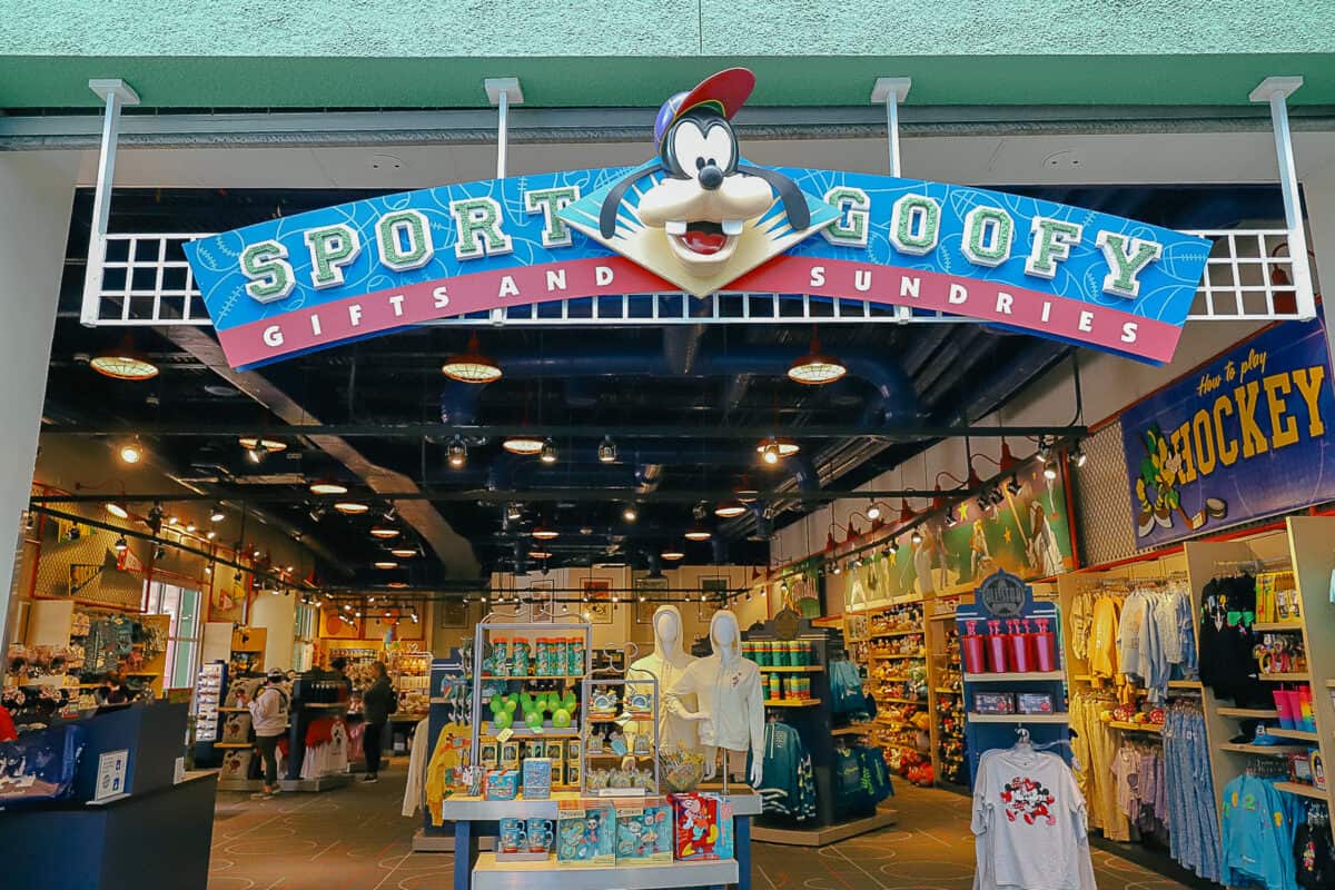 entrance to Sports Goofy Gifts and Sundries gift shop