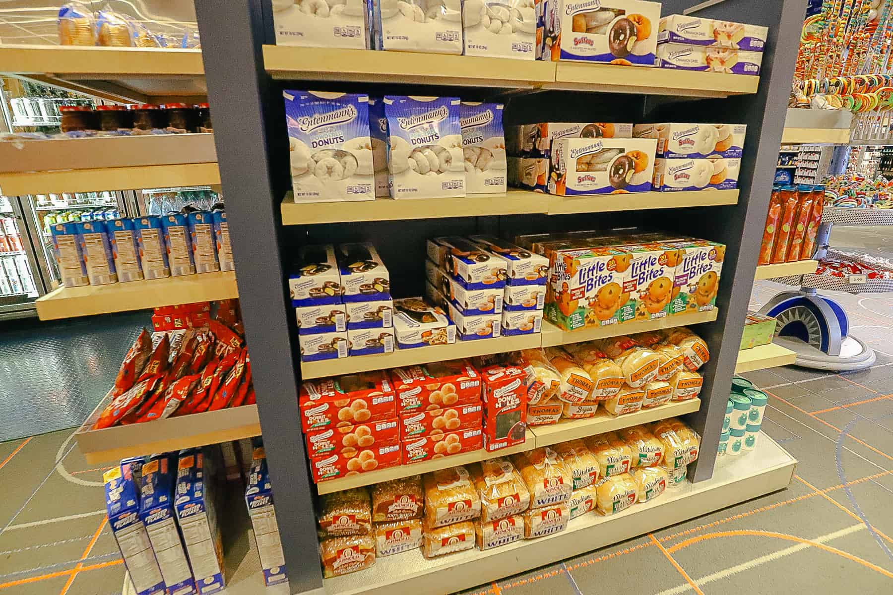 Entemann's products, muffins, bagels, and loaves of bread 