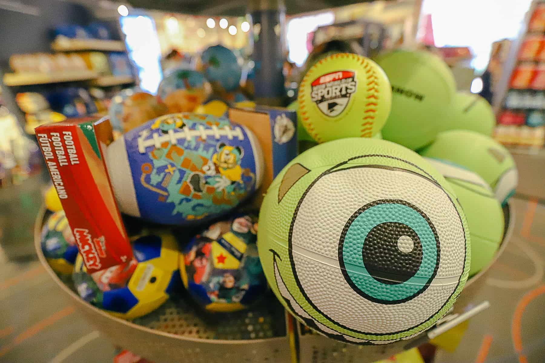 a basketball that looks like Mike Wazowski at All-Star Sports