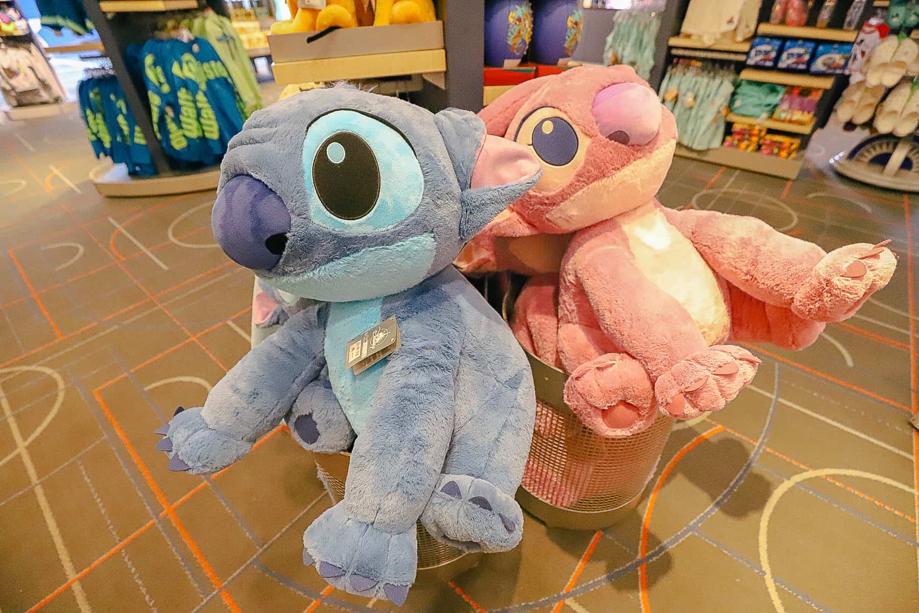 giant Stitch and Angel plush at Sport Goofy Gifts 