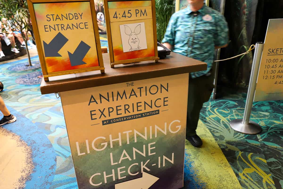 the Lightning Lane Check-in for the Animation Experience 