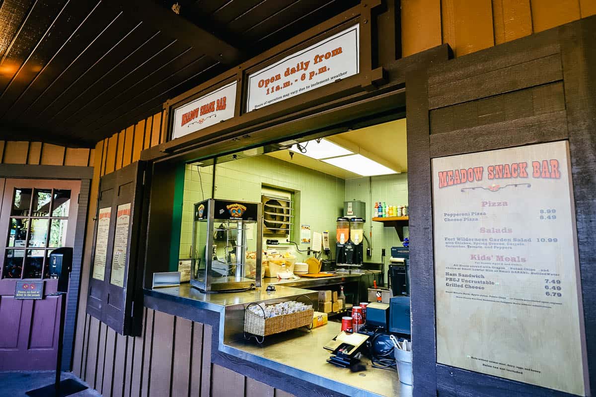 the window where guests order at The Meadow Snack Bar 