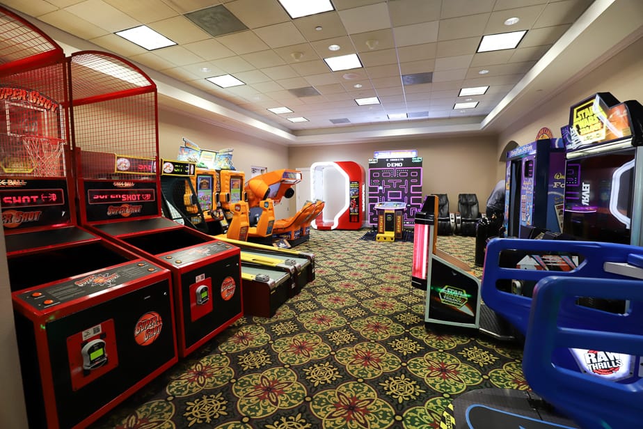 the interior of the arcade at Port Orleans French Quarter Resort 