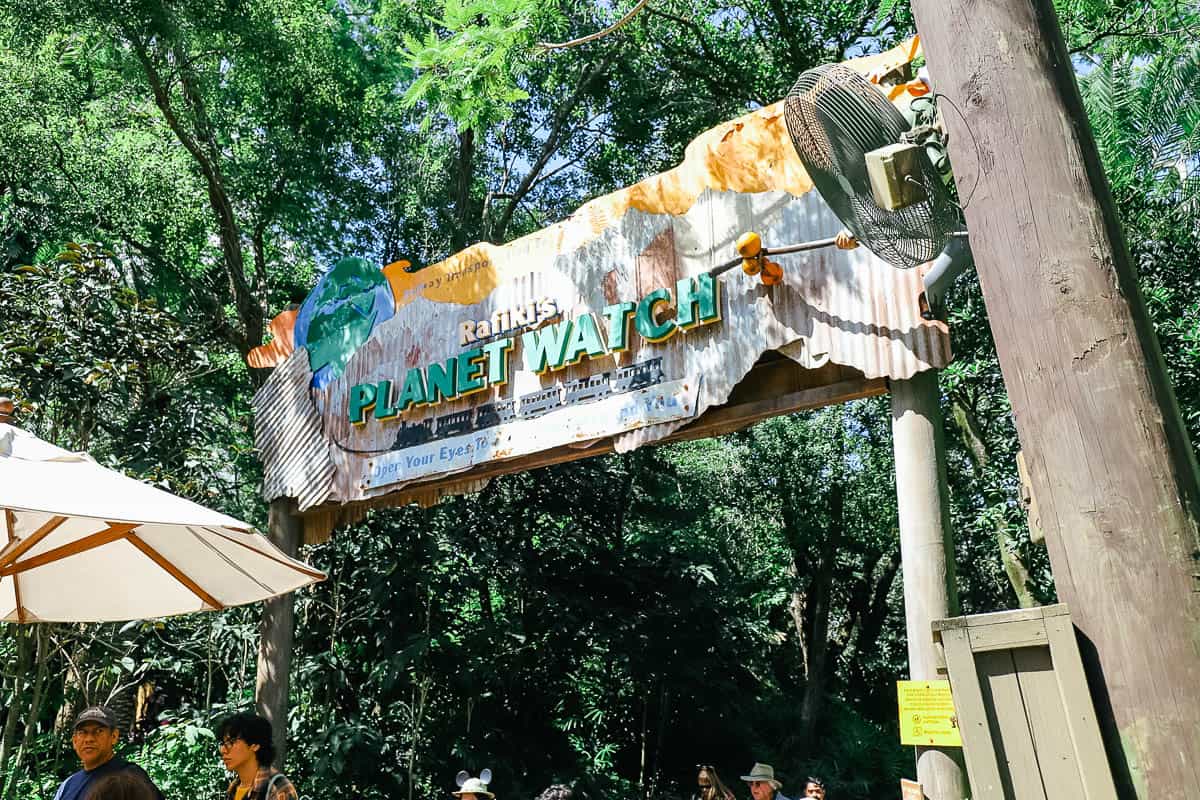 Rafiki's Planet Watch sign entrance 