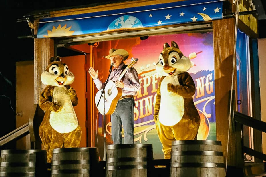 Chip and Dale at the Campfire Sing-Along