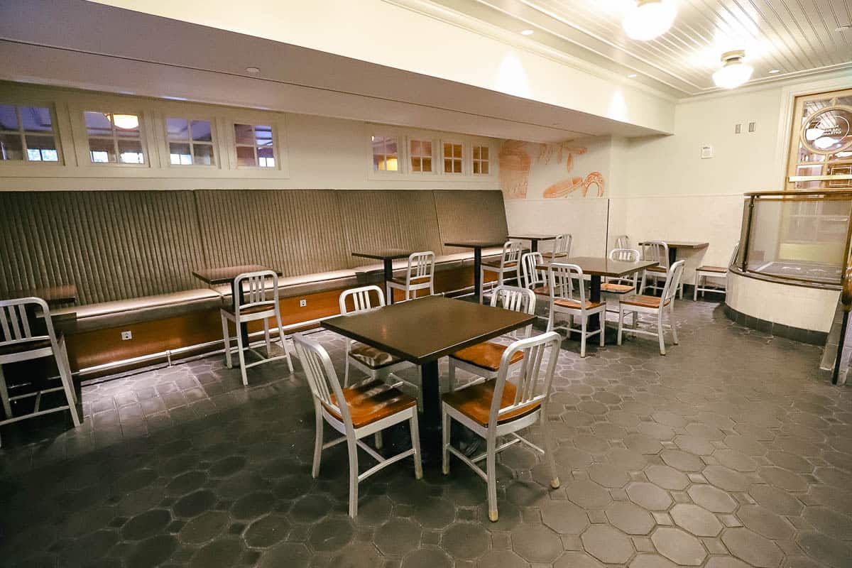 Dining area inside The Market at Ale and Compass 