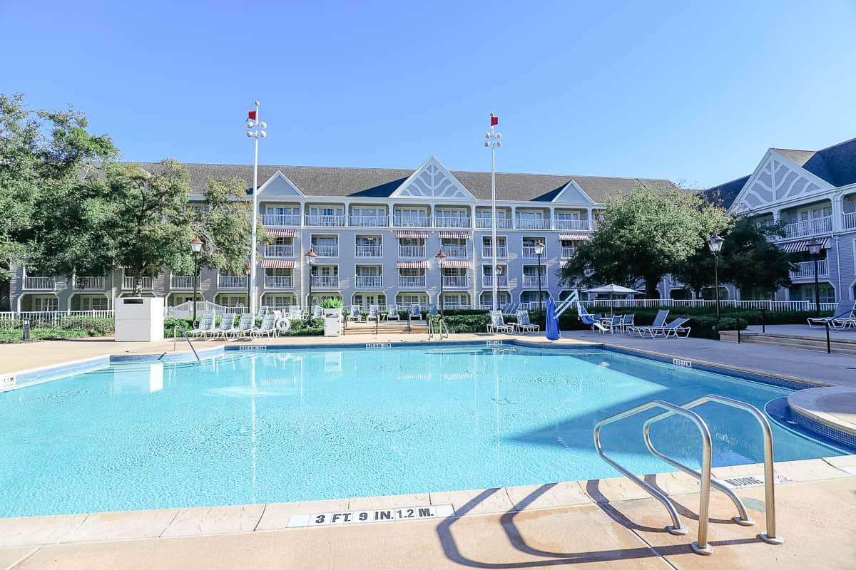 quiet pool at Disney's Yacht Club 