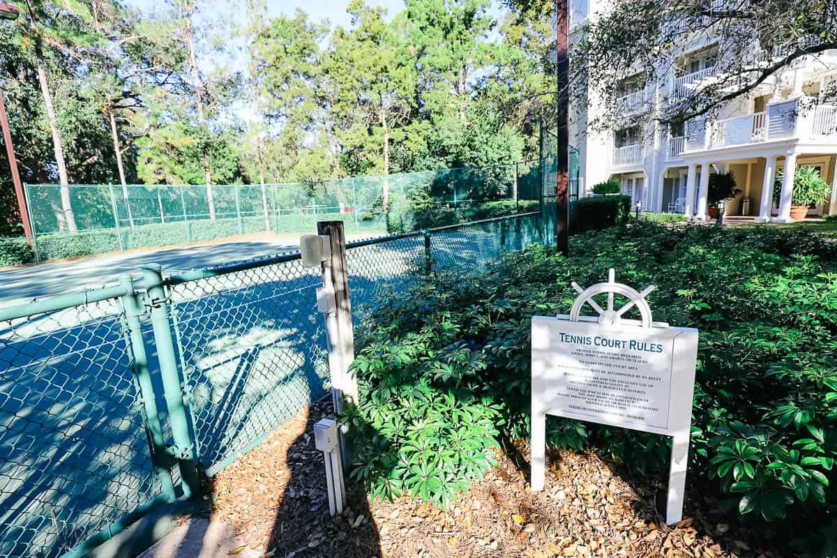 Tennis courts at Disney's Yacht Club 