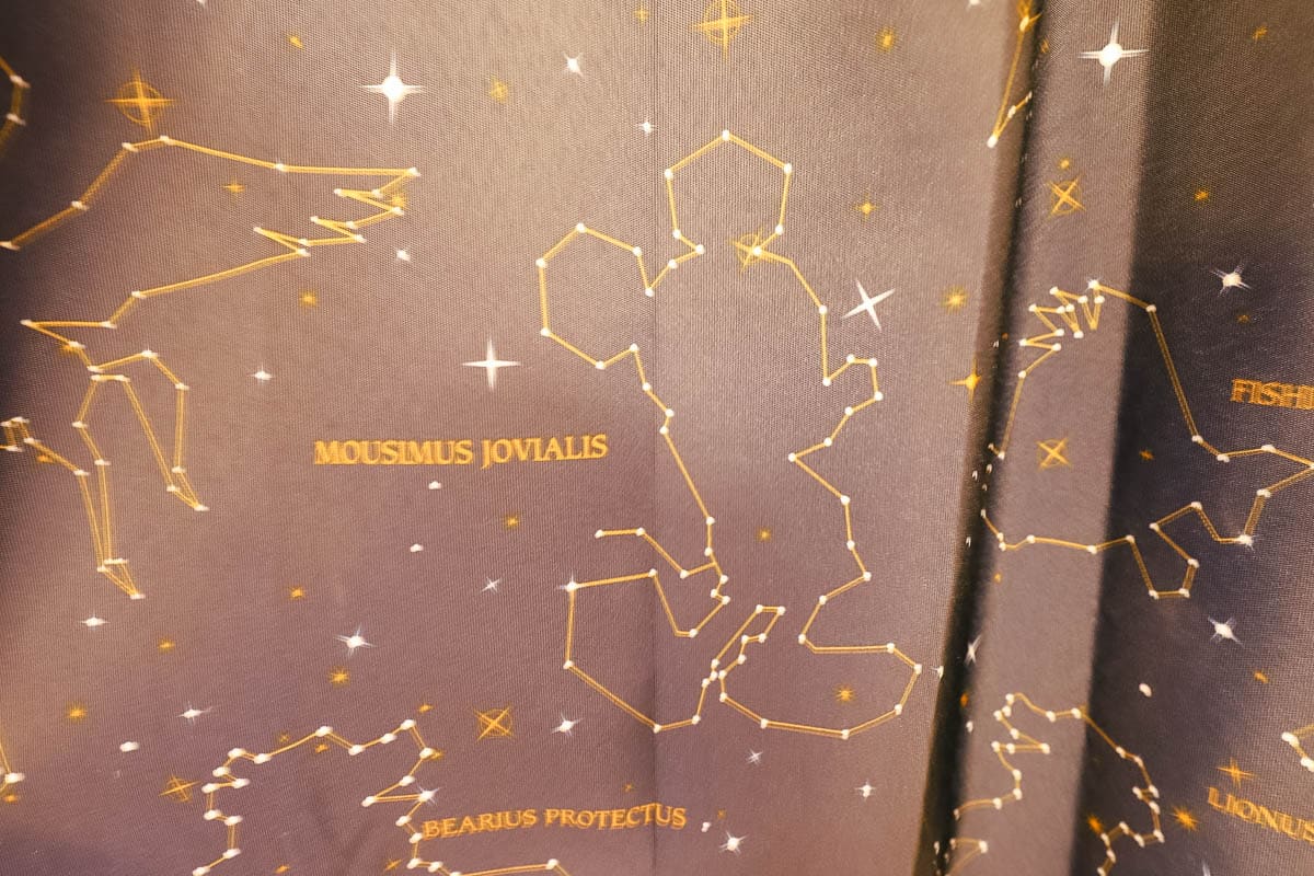 Mickey Mouse featured in constellations in the room curtains at Yacht Club. 