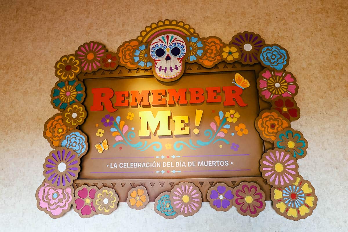 Remember Me! Attraction Signage at Epcot 