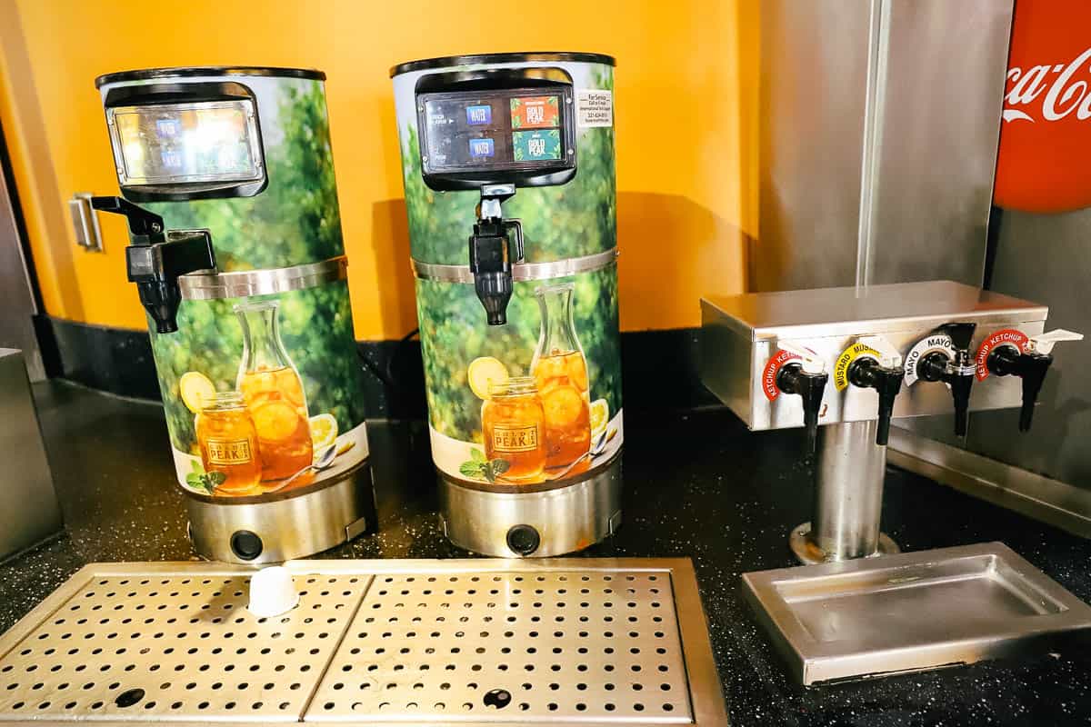 Gold Peak Tea in dispensers 
