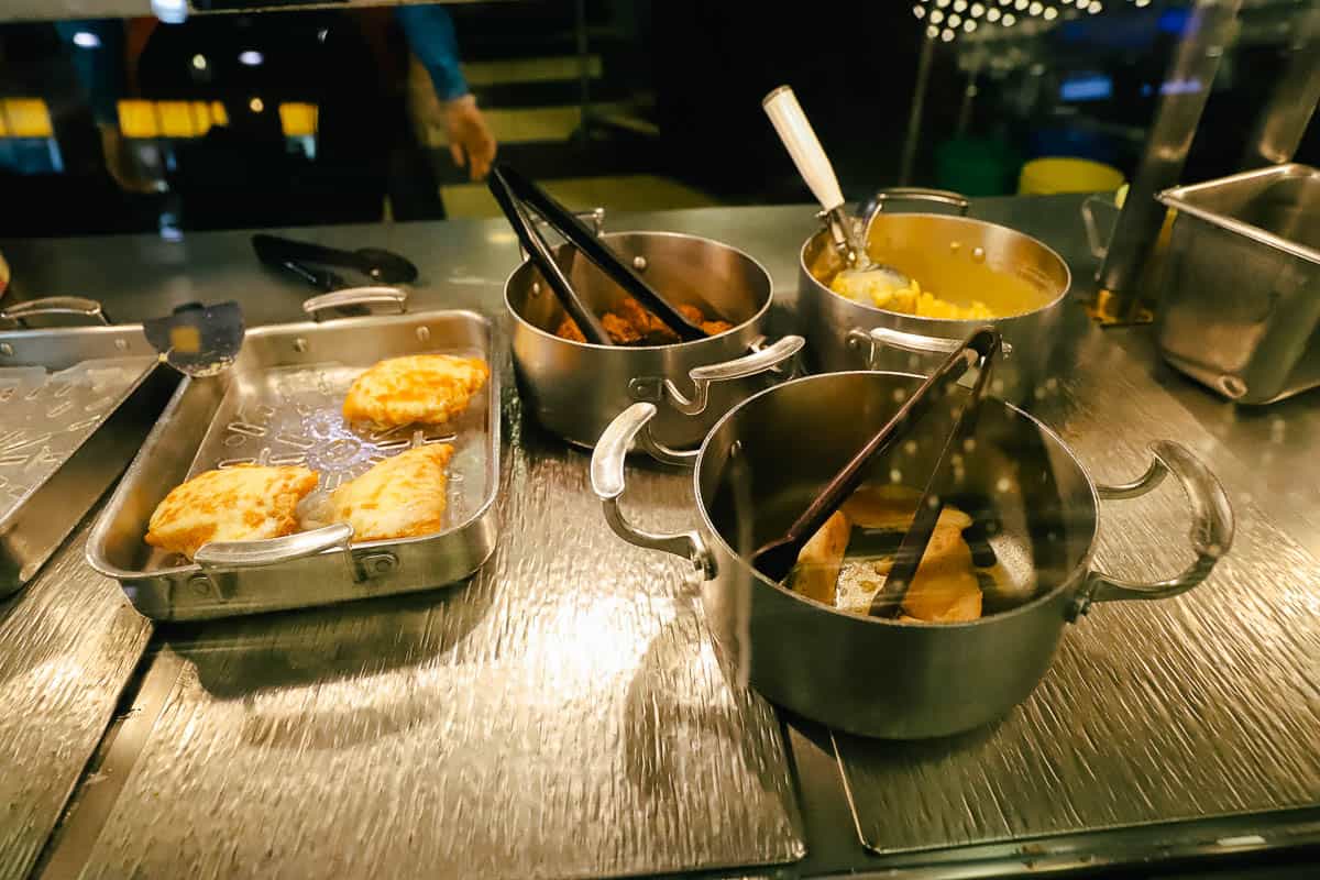 food in containers at the food court 