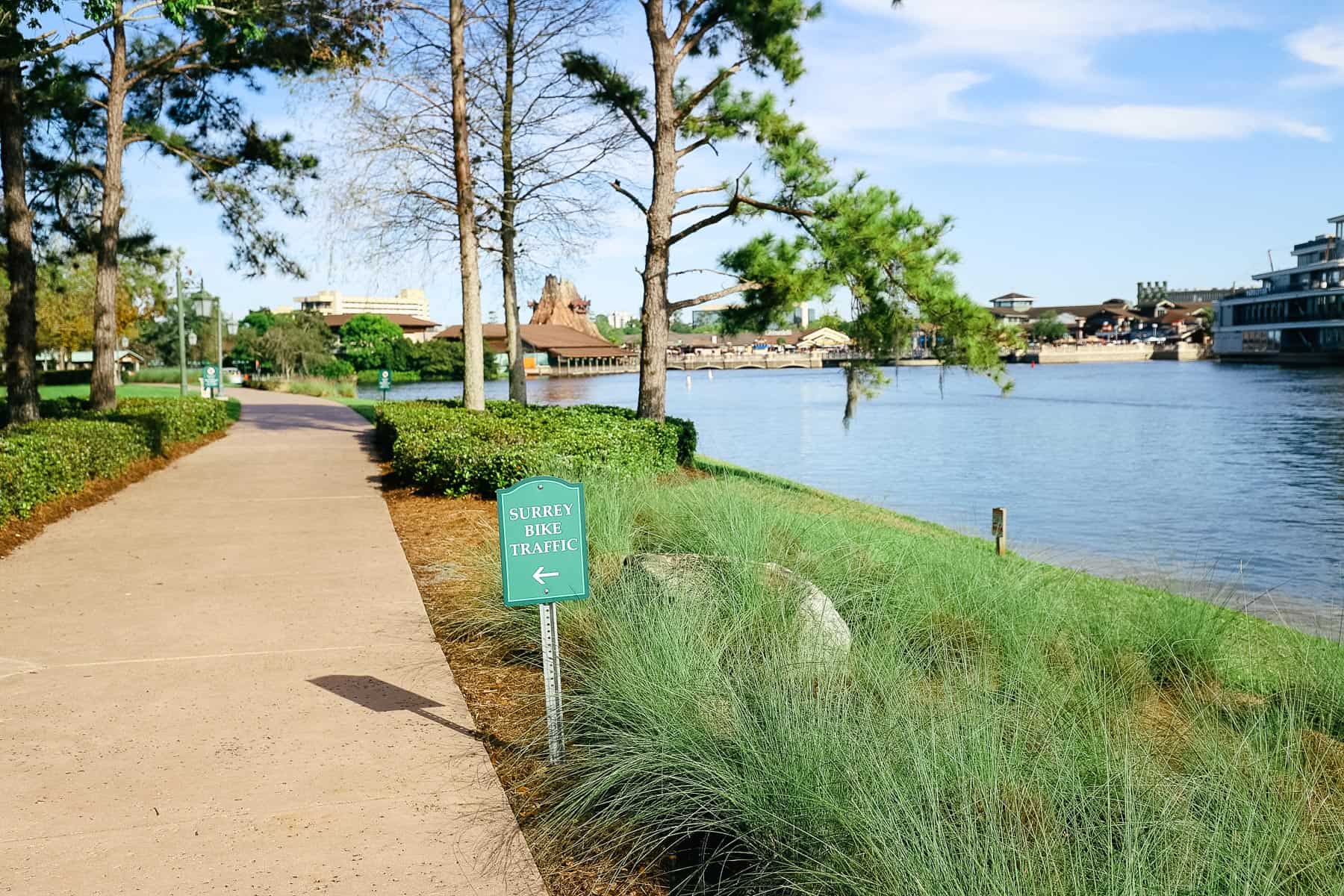 the Surrey Bike Traffic sign indicates that riders should take a left