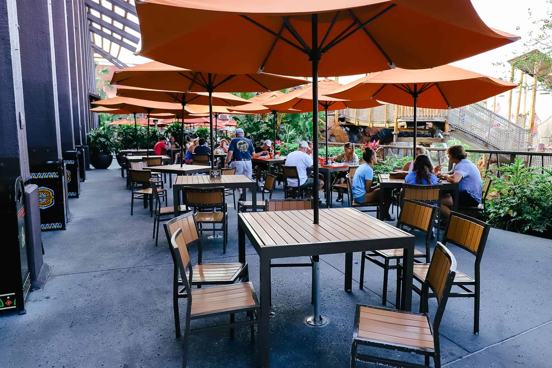 outdoor dining area at Disney's Polynesian 