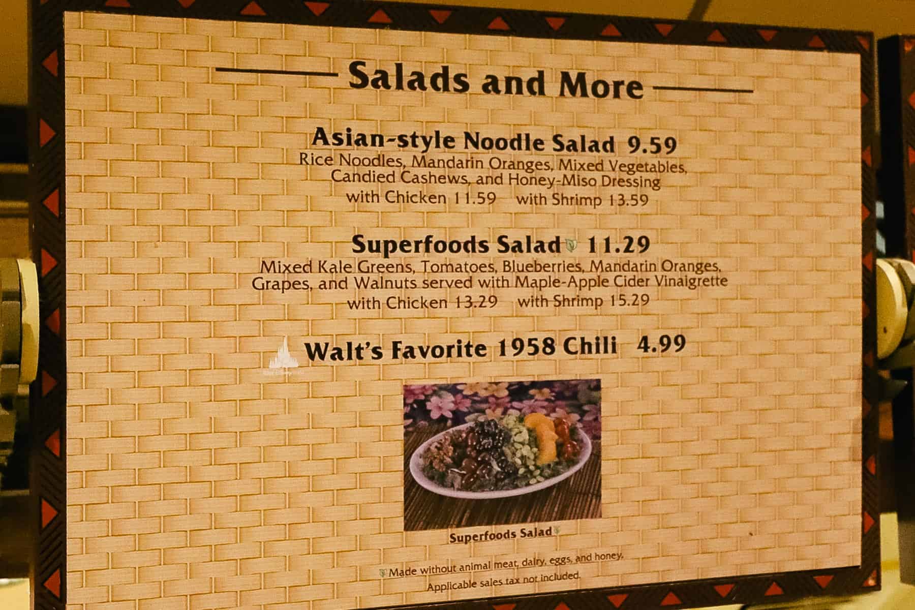 Salads and more section of Captain Cook's menu 