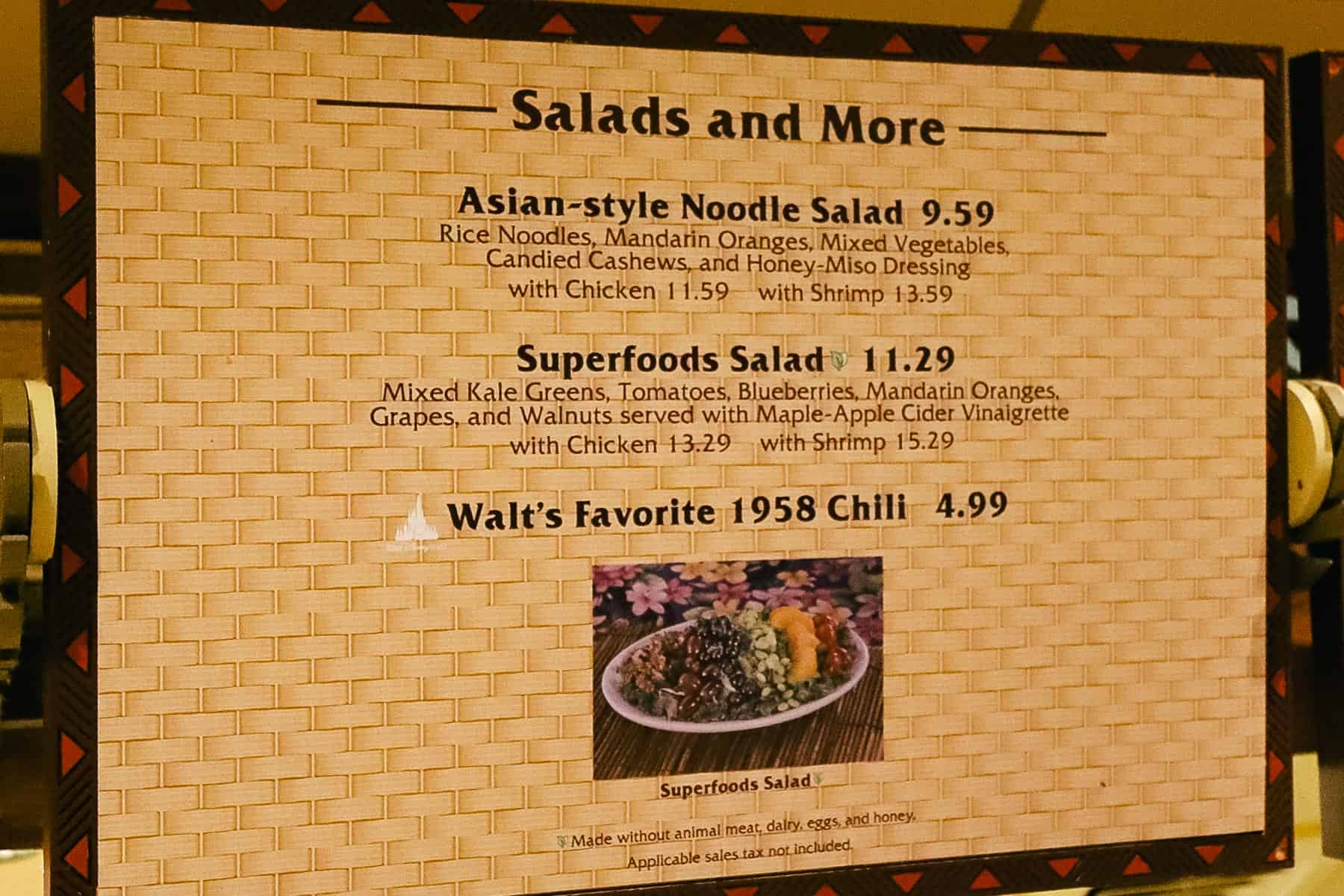 Quick Service Menu continued. 