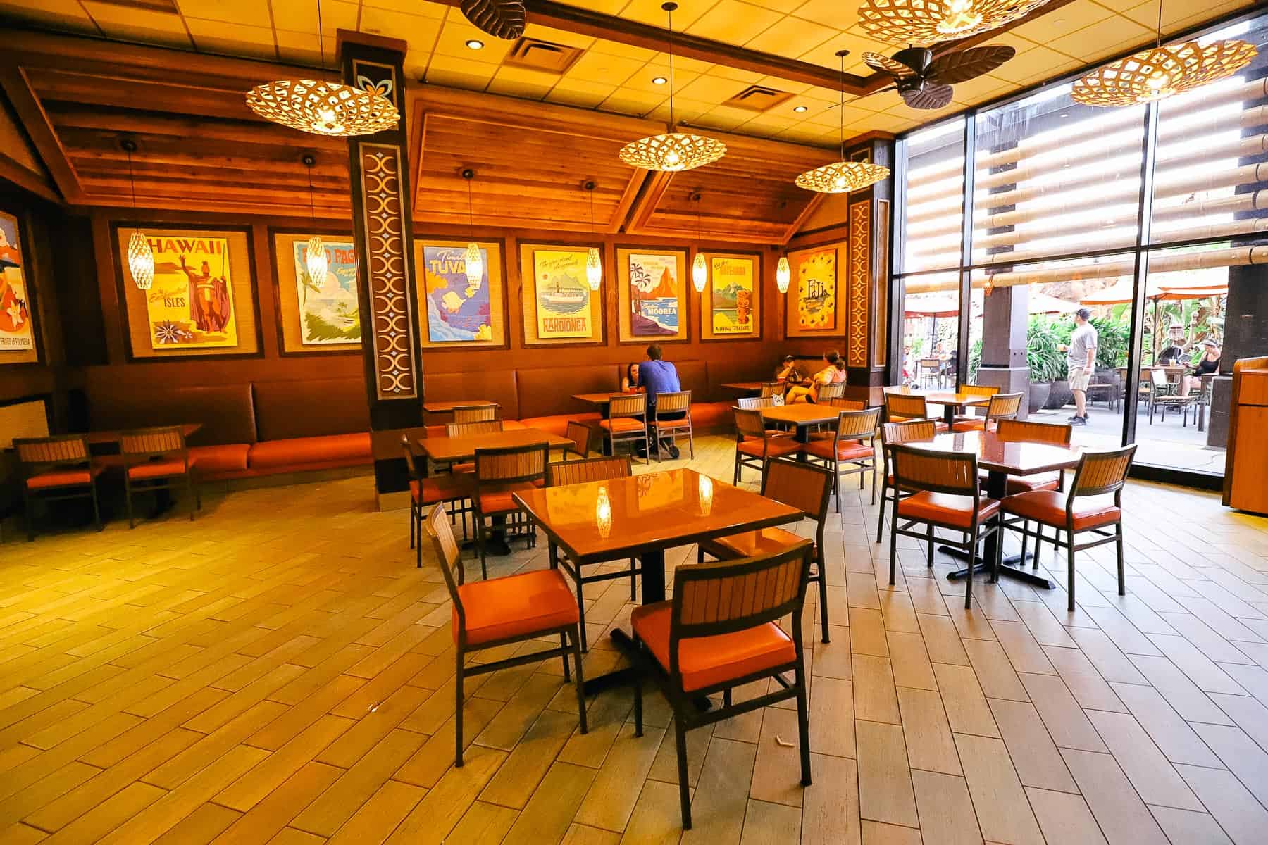 dining room in Polynesian's quick service restaurant 