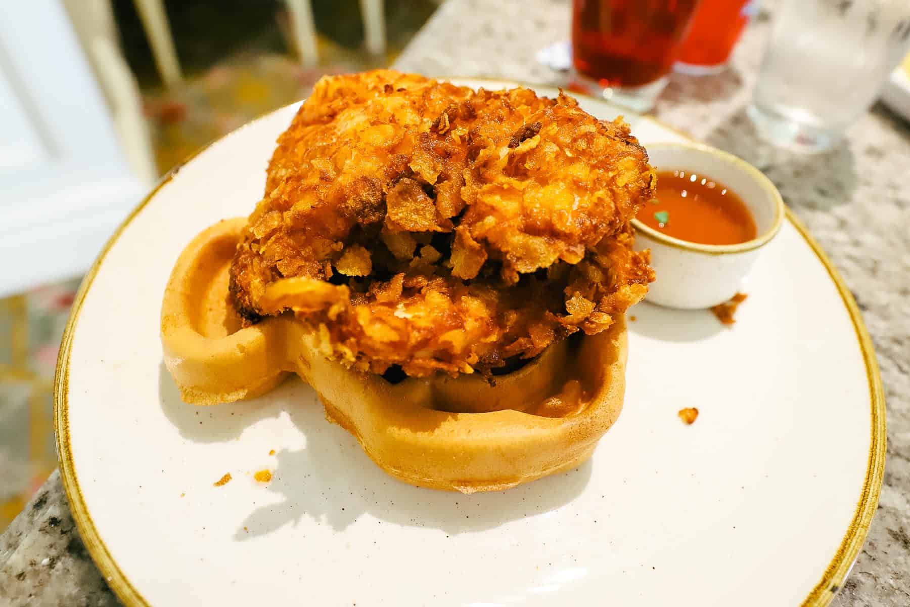 fried chicken and waffles from Grand Floridian Cafe