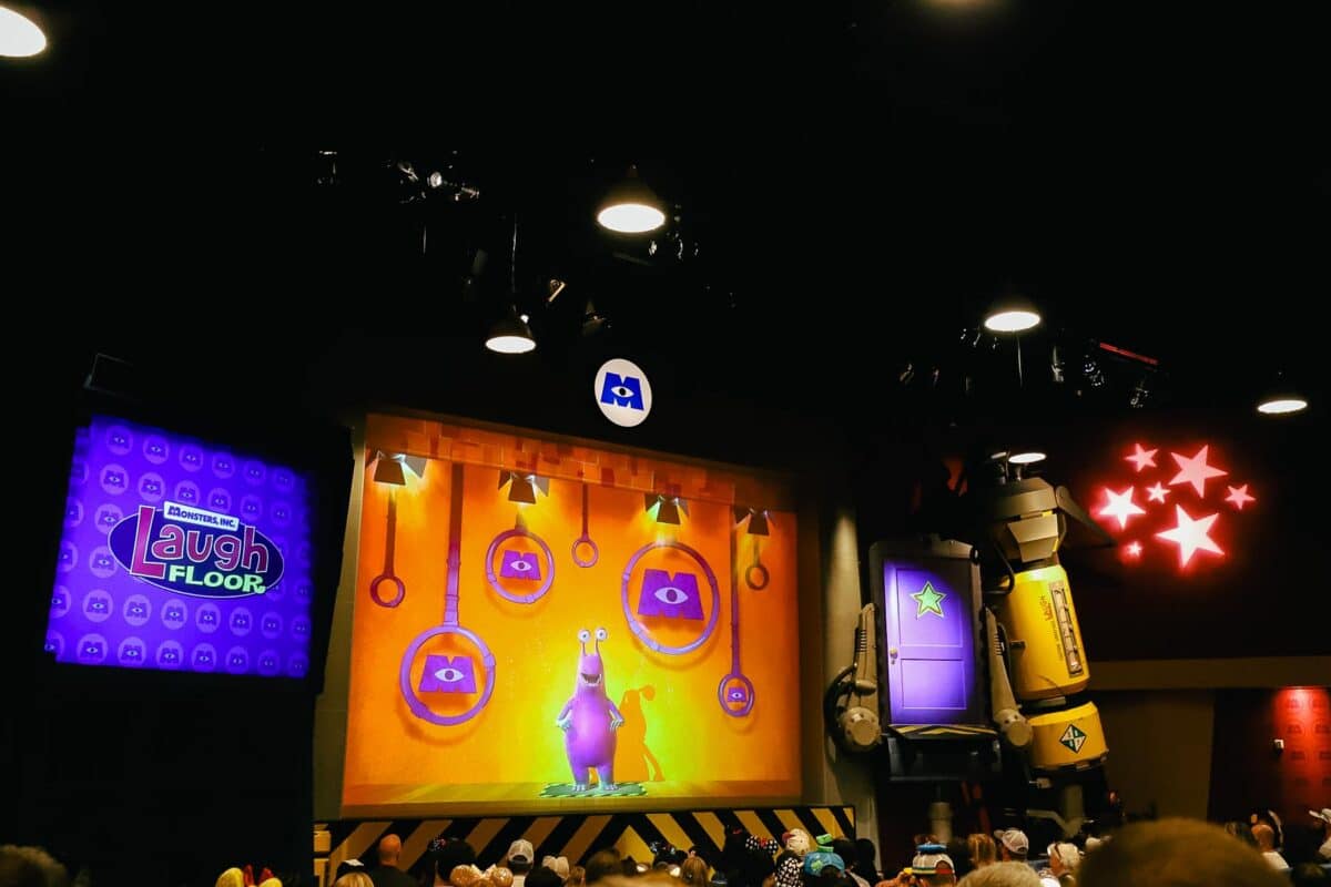 The Laugh Floor at the end of Monsters, Inc.  Pixar, Pixar movies, Monsters  inc university