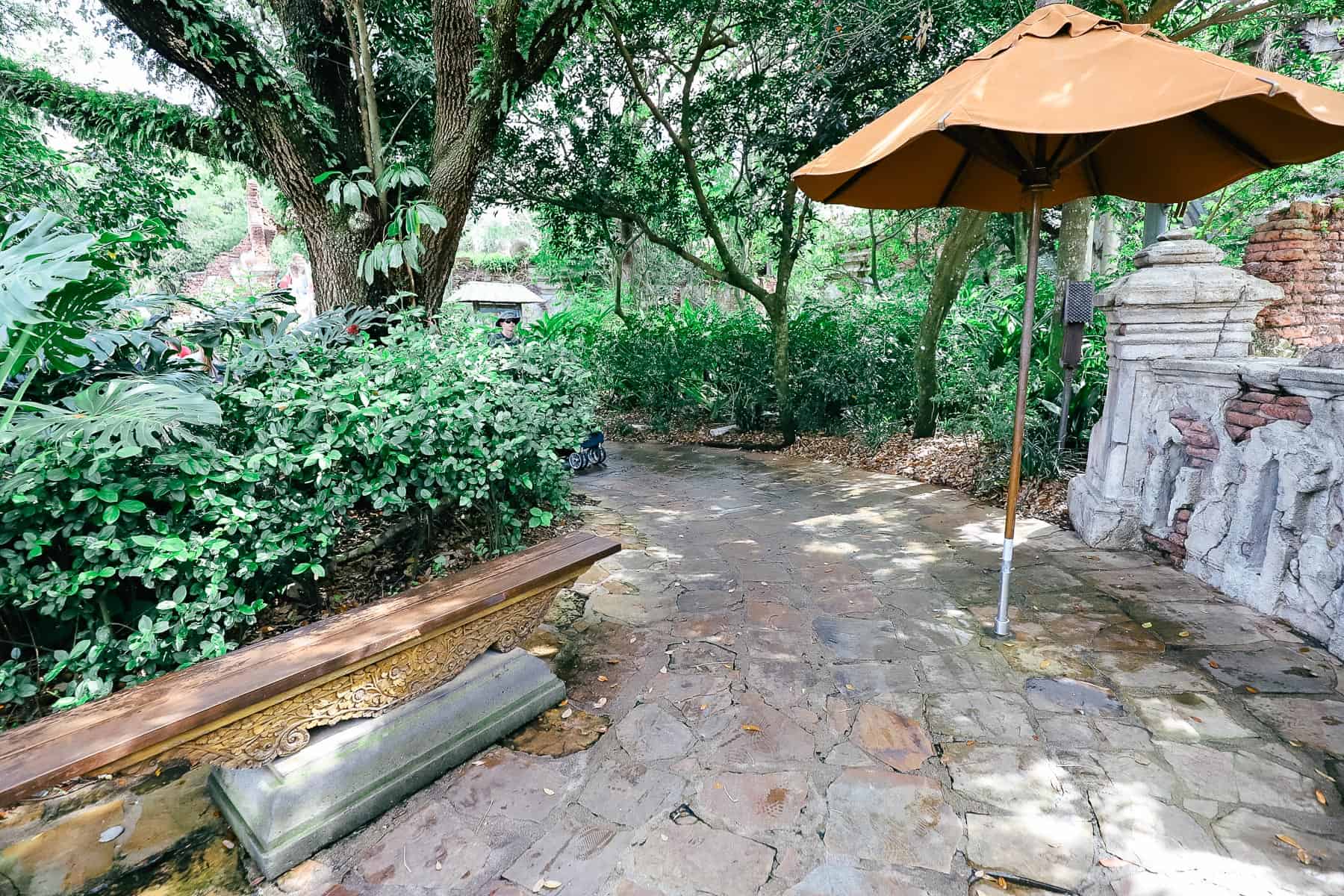 benches where guests can stop to rest along the Maharajah Jungle Trek 