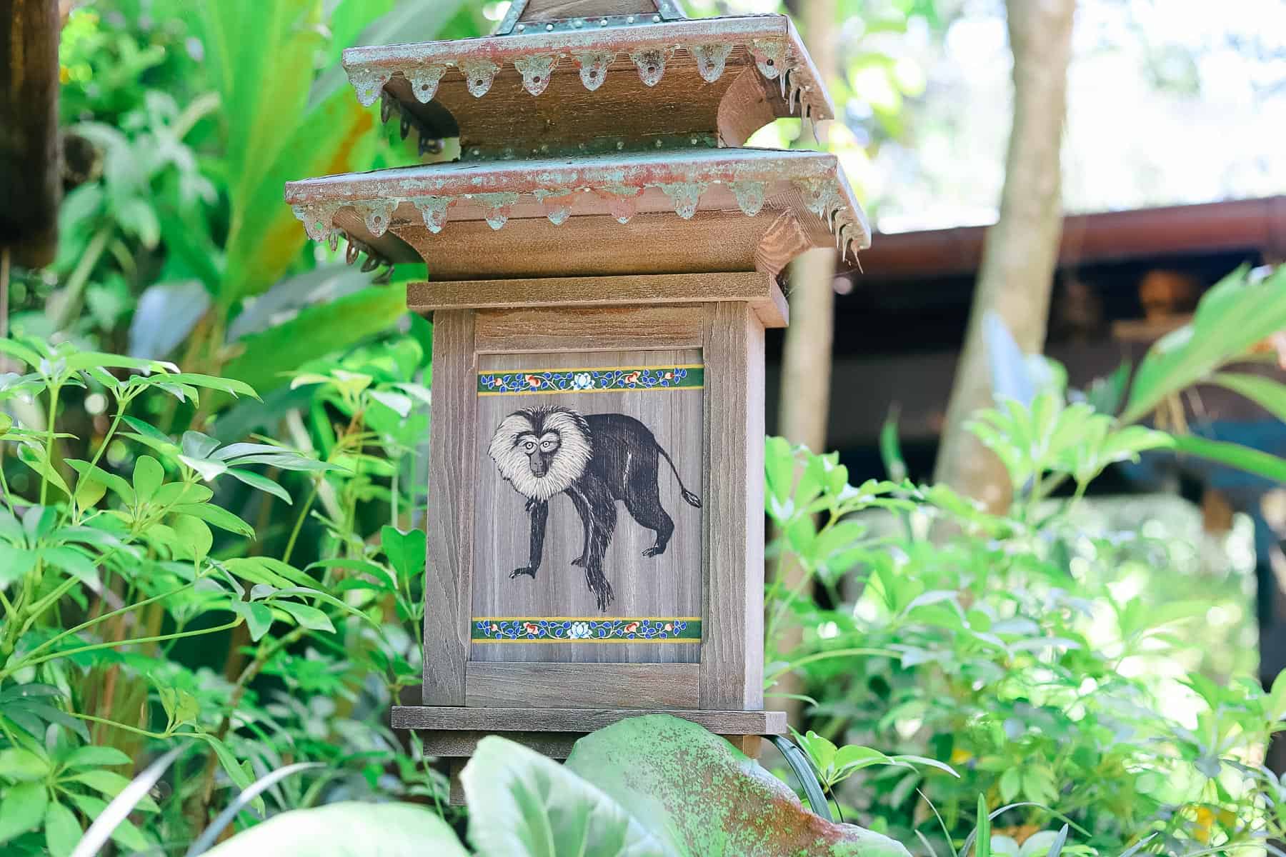 a lion-tailed macaque painted on a sign 